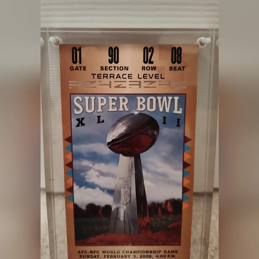 2008 NFL SUPER BOWL XLII (42) Authentic Ticket - MINT- NY Giants & NE Patriots